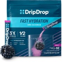 DripDrop Hydration Packets - Berry - enodelni serve Elektroliti v prahu mešanica - ne-GMO, Gluten Free, Vegan - 32 palice