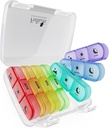 Fullicon tedenske tablete organizator, tablete organizator 3 krat na dan za potovanje, razlitje dokaz tablete imetnik 7 dan, velike tablete organizator za medicino, vitamin, ribje olje, in dodatek (Clear Rainbow)