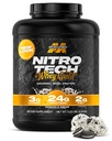 Muscletech Whey Protein Powder (piškotki in smetana, 5LB) - Nitro-Tech Whey Protein Isolat Smoothie Mix for Lean Muscle & Recovery - 24g sirotkinih zlatih beljakovin za ženske in moške - pakiranje maj Vary
