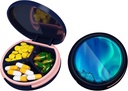Serfeymi majhne tablete Box - 3 Kompartmenti Prenosne tablete Box za Purse Pocket, Compact Mini potovalne tablete Primer - Primeren za medicino, Vitamin, ribje olje, dodatki - temno modra(Aurora)