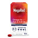Megared Omega-3 Fish & Krill Oil Supplement 900mg - MegaRed Advanced 4in1, 60 softgels, 2x Več Omega-3, Srce, Skupni, Možgani in oči dodatek, Rdeča, 60 Count