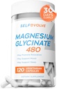 Magnezij Glycinate 480mg - visoka absorpcija Magnezij Dodatek za podporo Stres Relief, spanje, zdravje srca, živci, mišice, in Presnova, 120 Veggie kapsule, 1 mesec oskrba