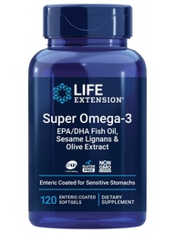 Life Extension Super Omega-3 EPA/DHA ribje olje, Sezam Lignans & Olive Extract – Health Health, Brain Health, Vnetje Health Support, Gluten-free, Enteric-Coated, Non-GMO, 120 Softgels