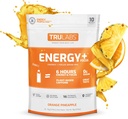 TRULABS vzdržljivost, energija + fokus, mešanica v prahu, pomarančni ananas (10ct)