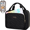 Leudes Travel tablete Organizator,Medicine Organizator in shranjevanje, Domov Medication Bag, Primeri,Carrier za tablete,Vitamin,Ribje olje,Dodatki za ženske in moške (Velika, Črna)