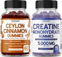 Ceylon Cimet (60 Count) - Berberine & ginseng za digestion Skupna podpora Wellness in Kreatin Monohidrat (90 Gumies) Okusno Blue Raspberry Chews Okusen dodatek - Non GSO & Made in USA