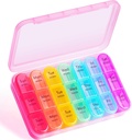 Tedenske tablete Organizator 3 krat na dan - Odaro 3 krat na dan,Velike tablete Box 7 dan,Prenosne tablete Primer za torbico,Daily tablete Organizator,Medicine Organizator za vitamine,Dobava in zdravila (Pink)
