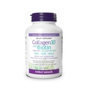 Webber Naturals Collagen30 z Biotinom, 2.500 mg bioaktivnih kolagenskih peptidov s 5000 μg biotina na obrok, 120 tablet, za napredno nego kože, las in nohtov, mleka in glutena