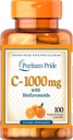 Puritan's Pride Vitamin C z bioflavonoidi za imunski sistem Podpora in zdravje kože Kapsule 