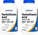 Nutricost Pantotenska kislina (vitamin B5) 500 mg, 240 kapsul (2 steklenici)