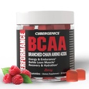 BCAA Gummies, energijski žveči z elektroliti razvejane verige aminokislin, Gradite Lean mišice in povečanje vzdržljivosti, 60 Gummies, Berry arome