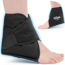 Hilph Ankle Ledeni ovoj za oteklino, za enkratno uporabo Gel Hladni paket za gležnje, vroče hladno stiskanje za okrevanje kirurgije, Plantar Fasciitis, Pain Relief, Oteklina, Ahil Tendonitis, Črna
