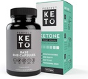 Perfect Keto Exogeneus Ketones Base BHB Supplement (60 kapsul) - Ketogene prehranska podpora Hujšanje, Energija & Fokus - Ketoza Beta-hidroksibutirat z (100 kosov) Keto Strips
