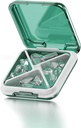 Majhne tablete Box vodoodporne potovalne tablete primer prenosljive dnevne tablete tablete tablete tablete imetnik za zapornice 4 oddelki Pocket Compact Medicine Organizator za ribja olja,Dodatki,Medicination (zelena)