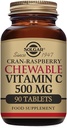Solgar Vitamin C 500 mg Žvečljive tablete, Cran Raspberry Flavor - 90 Count - Antioksidant & Imunska podpora - Podpira zdrave kože in sklepov - Non-GMO, Vegan, Gluten Free, Kosher - 90 Služabniki