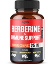 Premium Berberine dodatek s Ceylon, Ashwagandha, Kurkuma, Mlečni osat, Bezgove jagode in črni poper - podpira imunski sistem, kardiovaskularno in prebavila - 60 kapsul