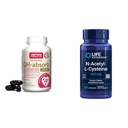 Jarrow Formule QH-Absorb 200 mg - Visoka absorpcija Co-Q10 - Aktivna antioksidantna oblika Co-Q10 & Life Extension N-acetil-L-Cystein (NAC), Imuna, dihala, zdravje jeter, NAC 600 mg