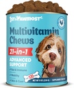 21-v-1 Dog Multivitamin - Dog Vitamini in dodatki za starejše pse in mladičke - Multivitamin za pse za kožo, plašč, srce, Imunska podpora - Dog Multivitamini Žvečljivi za skupno podporo -120pcs