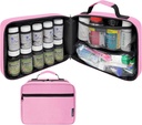 Velika oblazinjena tableta Bottle Organizer, Medical Bag, Case, Nosilec za zdravila, Vitamini, in medicinske potrebščine - Potovalna medicina Organizator in Domov Shranjevanje Med Bag - Roza (Brez ključavnice)