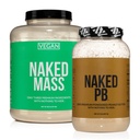 NAKED brez sojinih beljakovin: 8LB Veganska masa in 2LB PB
