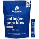 Premium kolagen peptidi v prahu, 30 palic potovalni paketi (tip I, III), nearomatiziran kolagenski protein v prahu, hidroliziran kolagen peptidi za kožni nohti, 10g na serviranje, Paleo & Keto