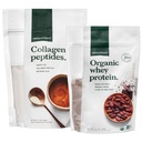 Naravna sila čista, trava Fed Kolagen Peptide + Čokolada Organic Whey Protein Bundle – Organic, Non GSO Whey Protein & Hydrolyzed Tip I in III Kolagen – 15.2 Ounce Bag in 11.7 Ounce Bag