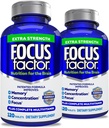Fokus Factor Odrasli Dodatna moč, 120 Count- Možganski dodatek za spomin, Koncentracija, Fokus - DMAE, Vitamin D, DHA- Možgansko zdravje Dopolnilo – Trusted Formula- Brain Vitamini, Fokus tablete (2 pk)