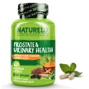 NATURELO Prostata & urinarno zdravje, celovita formula z žago Palmetto, Pygeum, Tumerik, Rastlinski steroli, Brokoli in likopen, 60 Vegetarijanske kapsule