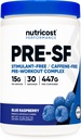 Nutricost Stimulant brezplačno Pred-World, 30 Serving (modra malina) - Kofein brezplačno, Non-GMO, Gluten brezplačno