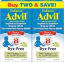 Dojenčkov Advil Liquid Pain Reliever in Baby Fever Reducer, Dojenčkov Ibuprofen Barvilo Brez bolečin Relief in Fever Medicine, Belo grozdje - 0,5 Fl Oz (2 paket)