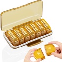 Tedenske tablete Organizator 2 krat na dan, velike 7 dan Am tablete tablete Box - Acedada dvakrat na dan tablete primeru z odstranljivi dan noč oblikovanja, Medicine zabojnik imetnik za vitamine, ribje olje, dodatki, Amber
