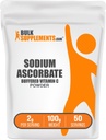 BulkSupplements.com Natrijev askorbat v prahu - za podporo imunskemu sistemu, natrijev askorbat Vitamin C - pufer vitamin C, brez glutena, 2g na serviranje, 100g (3.5 oz) (paket po 1)