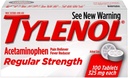 TYLENOL TABS REG/STR 100 6-pak