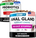Probiotiki + Anal Gland Support Dogs Bundle - Prebavne Encimi in Prebiotiki - Alergija, Diareja, Zaprtje & Scoot Zdravljenje - Fiber dodatek za prebave, Gut zdravje in imuniteto - Made in ZDA