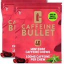 Kofein Bullet Mint Energy Chews *80 – Hitrejši Boost kot Gels, Tablets in Gum. 100mg na Serving - Šport Znanost za tek, kolesarjenje, Gaming & Pre Workout vzdržljivost Kick.