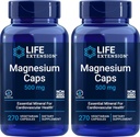 Podaljšanje življenjske dobe Magnezijeve kapsule 500 mg, 270 kapsul (paket po 2) - Veganske, ne-GMO, Mag Complex Supplement w/Oksid, Citrat, sukcinat