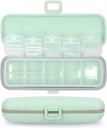 Naturetouch tablete Organizator, 7 Kompartmenti Tablete Box Prenosna potovalna medicina Organizator za torbico ali žep 7 dan tablete Dispenser Shranjevalnik Primer z ključavnico za vitamina Medication ribje olje dopolnila Gree