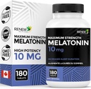 Renew Actives Melatonin 10mg na strežbo – spodbuja globlji, daljši in idealen za upravljanje spanja, Jet Lag & za ponastavitev vaš cikel spanja - Made in Canada - 180 tablet