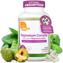 Zahler Magnezij Complex Supplement - Multi Magnezij dopolnilna mešanica z magnezijevim glicinatom, malatom, aspartatom, taurinatom in oksidom Plus Vitamin B6 - Zdravje srca in mišic kosti (60 kapsul)