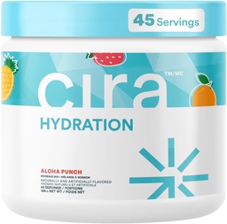 Cira Hydration Powder (45 Serving) - Elektrolit Drink Zmešamo s himalajsko sol za dehidracijo Relief in regeneracijo - Sadni Punch