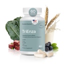 Houston Enzymes TriEnza - Prebavne encimske dodatke za gluten, kazein, sojo, beljakovine, ogljikove hidrate, maščobe in polifenole - prebavne encime za ženske in moške (60 kapsul)