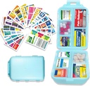 Organizator tablete z medicinskimi nalepkami 146 Nalepke Travel Daily Pill Container Mini Medication Organizator Shranjevanje tablete Organizator Travel Essentials Pill Primer 7 Day (modra, 1 Pack(Velika))