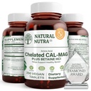 Naravni nutra kalcij kalcij 1000/500 mg dodatki Plus betain HCL - kelirani kal Mag izboljša gostoto kosti, podpira mišice, zobe, kardiovaskularno in živčno zdravje, 250 veganske tablete