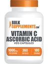 BulkSupplements.com Kapsule askorbinske kisline - vitamin Askorbinska kislina C 1000mg, dodatek vitamina C - brez vegana in glutena, 2 kapsuli na serviranje, 360 število (paket po 1)