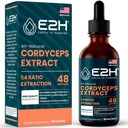 Gobe Cordyceps dopolnilo - hitrejša absorpcija kot gobe Cordyceps Kapsule ali prašek - Izvleček Cordyceps Promocija energije in Stamina Podpora - Izvleček gob - 2 Fl Oz by E2H