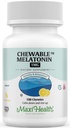 Maxi Health Chevable Melatonin, Kosher Lemon Flavor, Melatonin za odrasle in otroke, Naravna pomoč za odrasle in otroke, Melatonin Žvečilni nadomestki za Melatonin Gummies Dose, (100 grof)