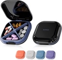 Majhne tablete, tablete Box, potovalne tablete Kontejner, Prenosni, Žepne tablete Primer za torbico, Mini tablete Organizator za medicino, srčkan 5 Barve (črna)