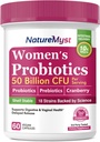 Ženski probiotiki, 50 milijard CFU, 18 Sevi za ženske, Plus Prebiotic & Cranberry, Podpora Prebavne, Vaginalno in urinarno zdravje, Rokavice Stable, 60 Zapoznela sprostitev Veganske kape