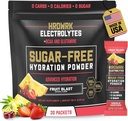 HRDWRK Elektrolitski paketi v prahu z magnezijem, kalijevim natrijem, keto hidracijo - BCAA elektrolitski paketi v prahu z glutaminom, 30 elektrolitski paketi v prahu brez sladkorja (Fruit Blast)
