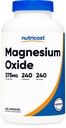 Nutricost Magnezijev oksid 375 mg, 240 Kapsule - 210 mg magnezija, brez glutena